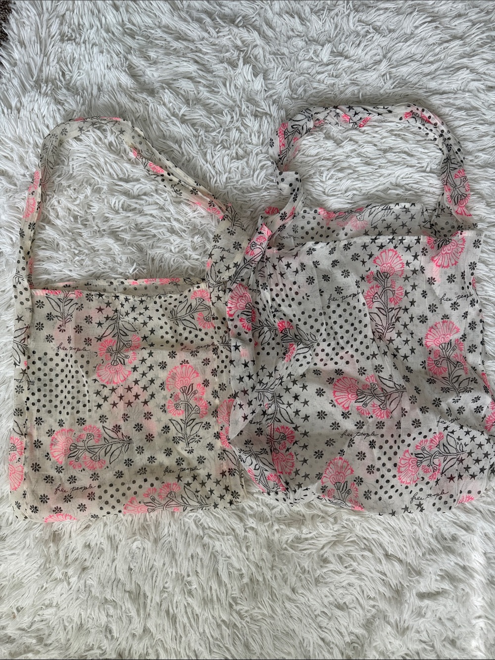 2 Free People Reusable Shopping Tote Bags